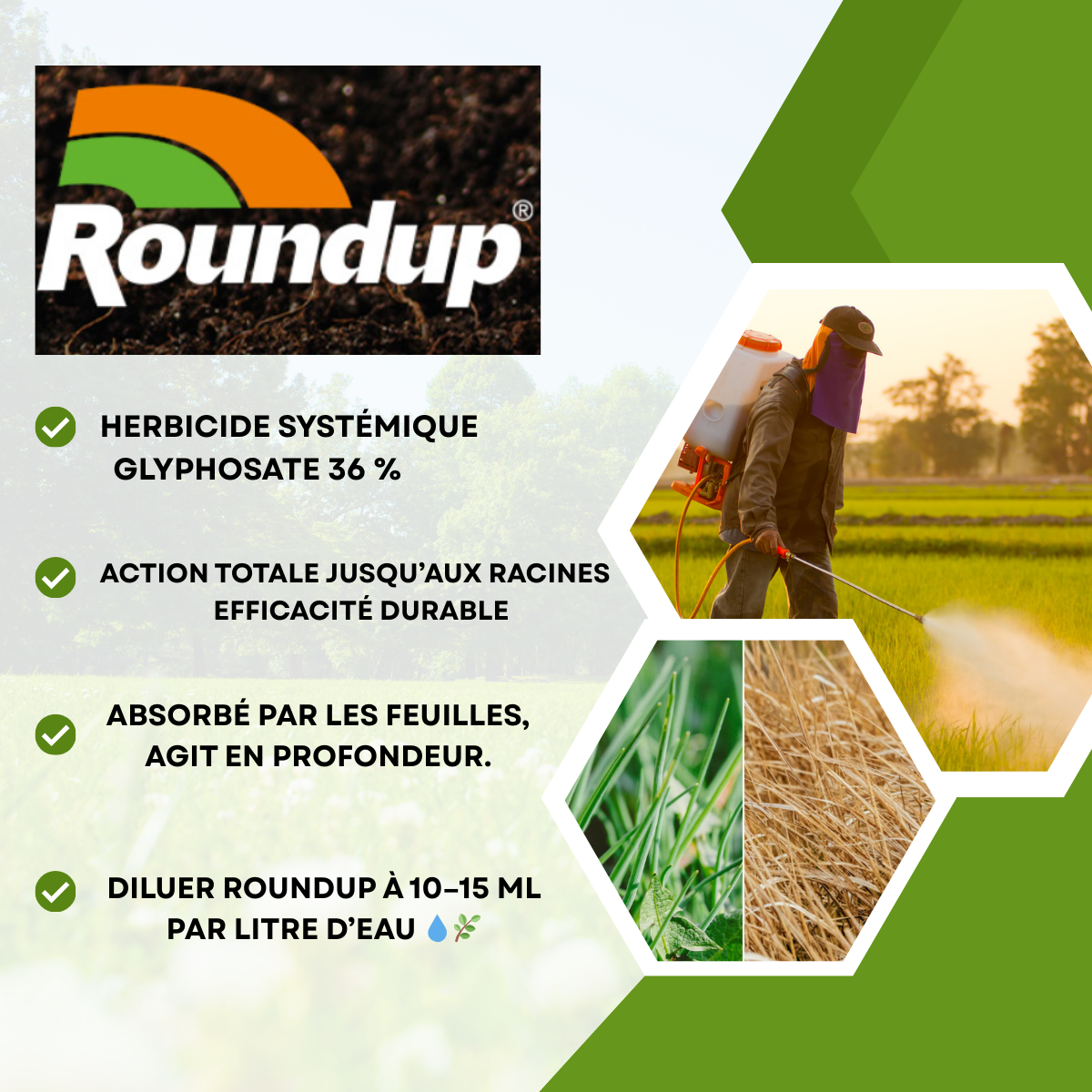 ROUNDUP PLATINUM Futures Herbicide Total Glyphosate 15 L